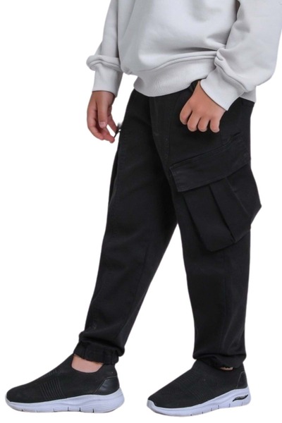 Waka Waka Pantaloni cargo pentru băieți cu buzunare cargo și picioare elastic...