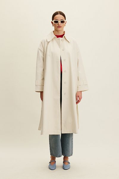 Manuka Oversize'owy płaszcz typu gabardin - Belt and Butter