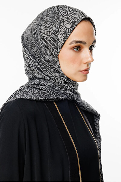 Mooncorn Şal cu două feţe cu model Mayra Negru-Negru