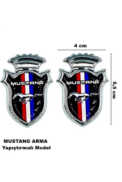 midline Mustang arma yapıştırmalı mustang model 2 li arma seti araç kelebek ç...