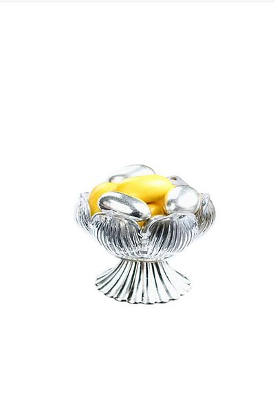 Wow Home Silver Metal Leg Lotus Flower 6-Piece Coffee Side Glass Turkish Delight Bowl