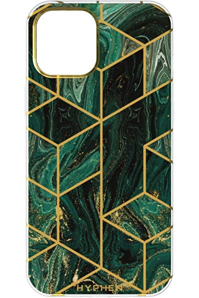 HYPHEN جراب رخامي - أخضر غابي - آيفون 12 برو ماكس