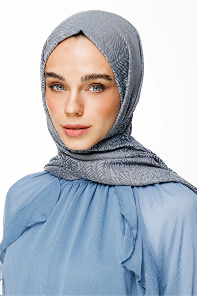 Mooncorn Mayra Pattern Double Sided Shawl Dark Gray-Light Blue