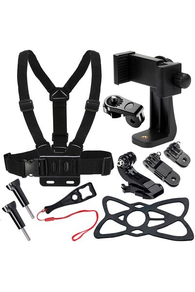Choice 10Pcs Kit Chest Strap Mount Belt for Mobile Phone iphone 14 Holder Chest Strap for GoPro Hero 12 11