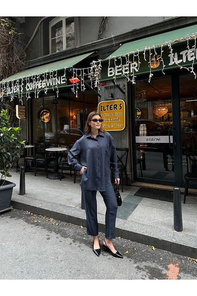 VOLT CLOTHİNG Leinenanzug für Damen mit Hose