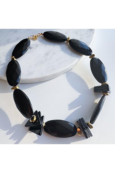 Venus Design siyah büyük boncuk kolye