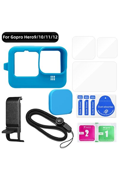 Choice مجموعة من 6 حافظات سيليكون لكاميرا GoPro Hero 12 11 10 9 مع واقي شاشة ...