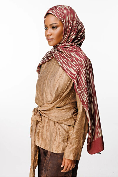 Mooncorn Σάλι διπλής όψης Selis Desen Plum-Salmon