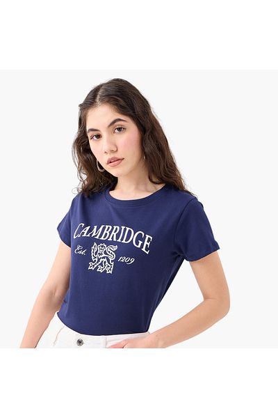 SP Characters Cambridge Print T-shirt With Crew Neck And Short Sleeves