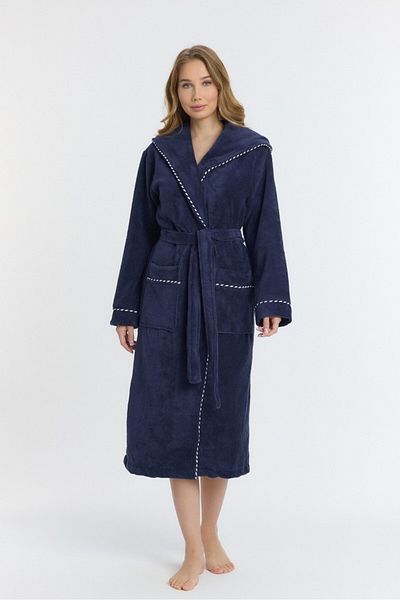 Mulberry Halat de baie pentru femei Triga cu glugă 100% bumbac