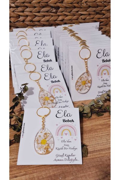 sevgiliatolyemm mutluluk getirmesi dileğiyle Daisy Card Keychain 10 Pcs Birthday Newborn Gifts
