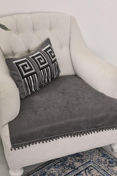 Aisha's Design غطاء مقعد بومبوم 90x75 سم،KO-33T