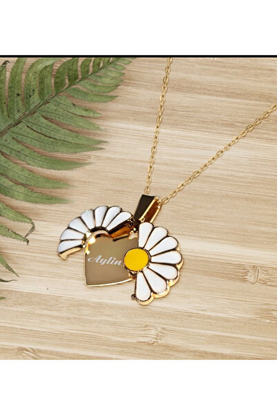 Aura Gift Shop Papatya Kolye Açılabilir Kanatlı Kişiselleştirilen Kolye