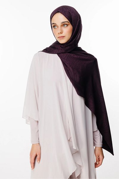 Mooncorn Mayra Pattern Σάλι Διπλής Όψης Μωβ-Μαύρο