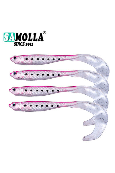 Choice 4 قطع/مجموعة طُعم دودي ناعم، طُعم سمك باس طويل الذيل، طُعم صيد واقعي 4...