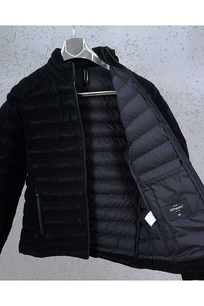 DYNAMO Men's Carbon Black Stand Collar Sports Coat