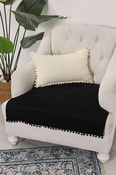 Aisha's Design Pom-Pom Armchair Cover 90X75 Cm,Ko-33T