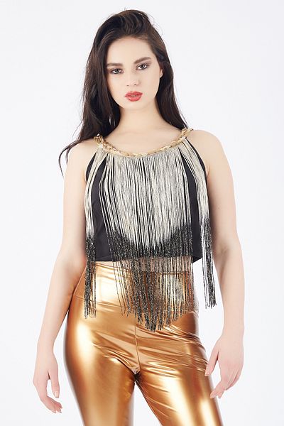 Sense Collar Hair Braided Blouse_blz32274 Black