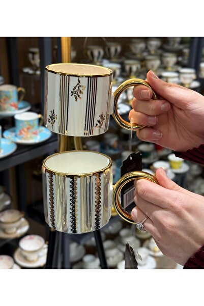 ACAR Set of 2 Porcelain Mugs - Cherra Gold