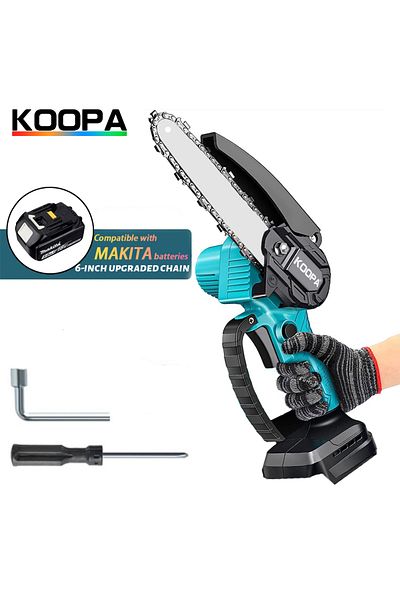 KOOPA TOOL NO Battery Mini Chainsaw for Makita 18v (No Battery) Woodworking with Small Handheld Electric 6-inch