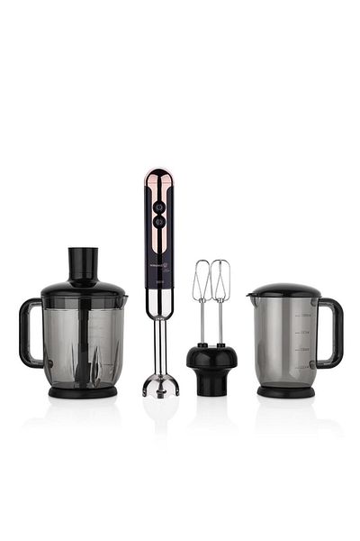 KORKMAZ A447-15 Mia Mega Deluxe Black Rosagold Blender Set