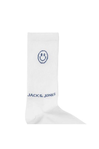 Jack & Jones 12252046 Jacsmiley Logo Tennis Socks White-Navy Blue