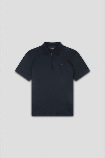 PAUL&SHARK Men's Black Polo Neck T-Shirt - Regular Fit, Cotton, Short Sleeve 24411249 -11D
