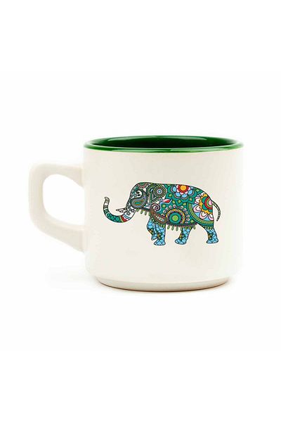 PALTO TASARIM Ethnic Elephant White Venus Mug - Cup Mug Gift