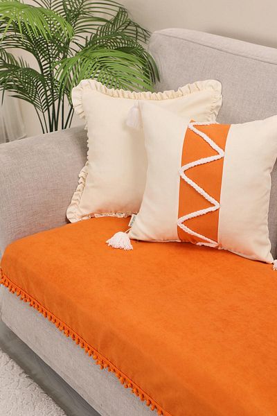 Aisha's Design Pom-Pom Sofa Cover 90X155 cm - Ko-33Ik