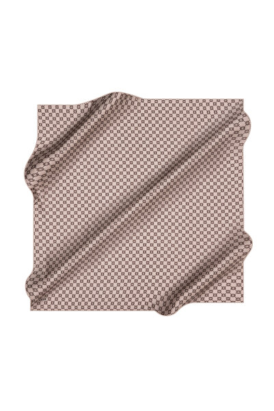 Aker Eșarfă din satin creponat de mătase cu model logo