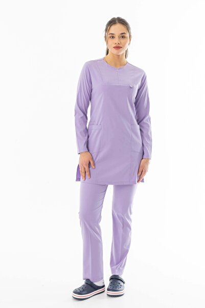 112Giyim Likra Tesettür Doktor Hemşire Forması Lila (LTST20005)