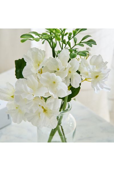 Home Box Liara Hydrangea Flower Arrangement with Still Water in Glass Bottle 33 cm