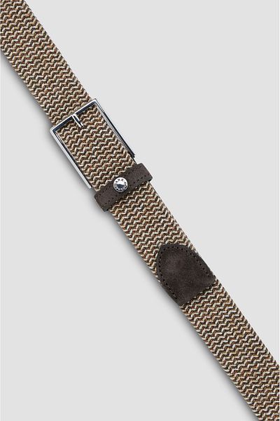 PAUL&SHARK Men's Micro Woven Design Flexible Fabric Brown Belt 25416007 -W37