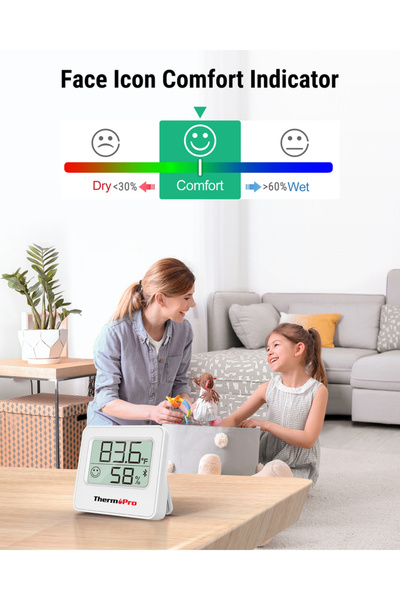 Choice ThermoPro TP357 80M Smart Wireless Digital Thermometer Hygrometer Indoor Mini Room Thermometer We...