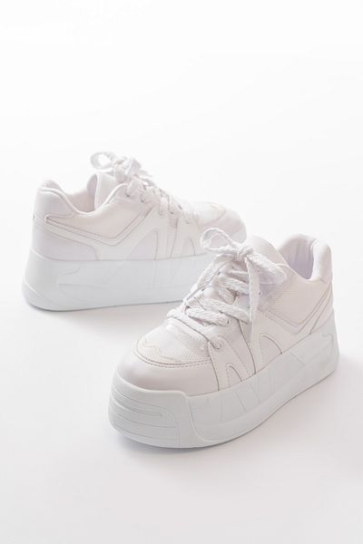 SEEM & BE Tenis alb pentru femei Dora cu talpă înaltă - Pantofi sport