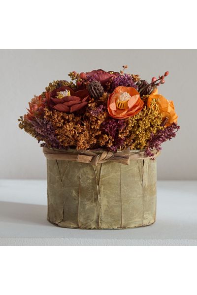 Home Box Caven Mix Ranunculus Arrangement in Oval Shape Planter 17x12.5x17 cm