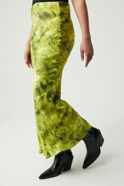 GRIMELANGE Lilibeth Women's Patterned Long Lace Belt Patterned Skirt