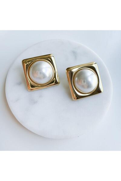 Venus Design çelik kare inci küpe