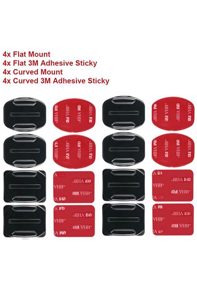 HUOAED A For GoPro Hero 12 11 Helmet Adhesive Sticky Mounts Flat Curved 3M Mount For GoPro 11 10 9 8 7 6 5.