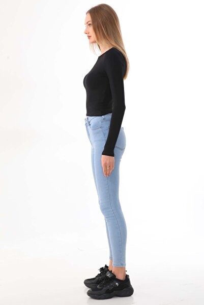 penyebizden Women's Black Crop Top Cotton Basic T-Shirt