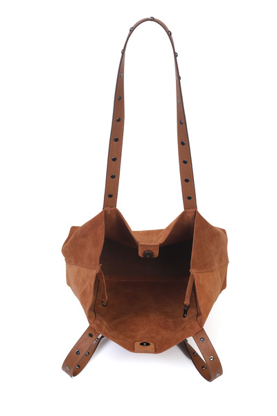 Ysmn Genuine Leather Suede Staple Detailed Women's Shoulder Bag Yc 012075 Hsd