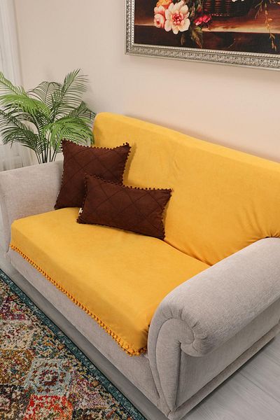 Aisha's Design Pom-Pom Armchair Cover 180X155 Cm,Ko-34Ik