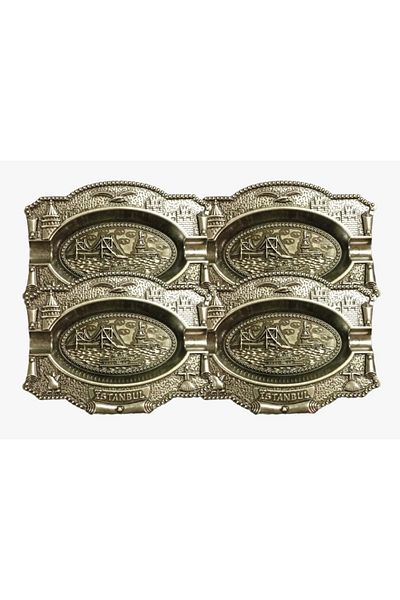 Sena 4 Pieces Istanbul Oval Metal Ashtray (107-4)