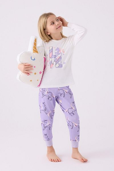 Waka Waka Love Horse Printed Girl's Pajama Set