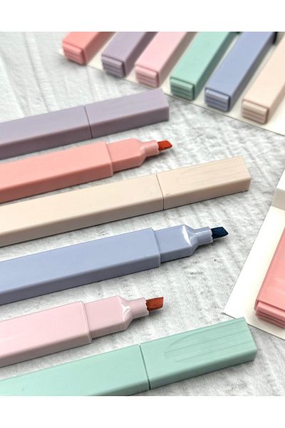 ZeCo Collection Soft Pastel Colored 6-Piece Marker Set Blue