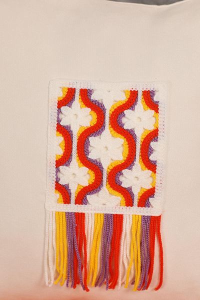 Aisha's Design Colorful Fringed and Motif Throw Pillow Cover 45X45Cm,K-444