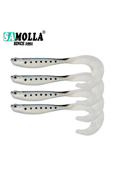 Choice 4 قطع/مجموعة طُعم دودي ناعم، طُعم سمك باس طويل الذيل، طُعم صيد واقعي 4...