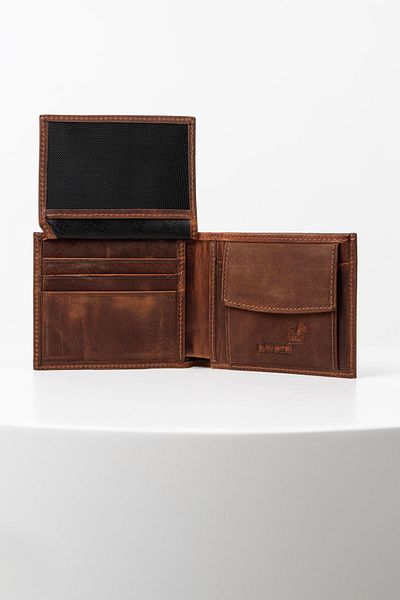 BAYDERİ Andra Genuine Leather Polite Wallet with Coin Tank