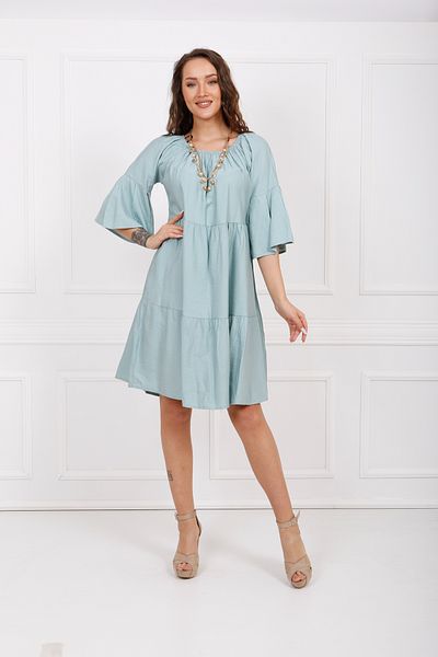 Sense Μακρυμάνικο φόρεμα Madonna Collar - Elb32691 Mint