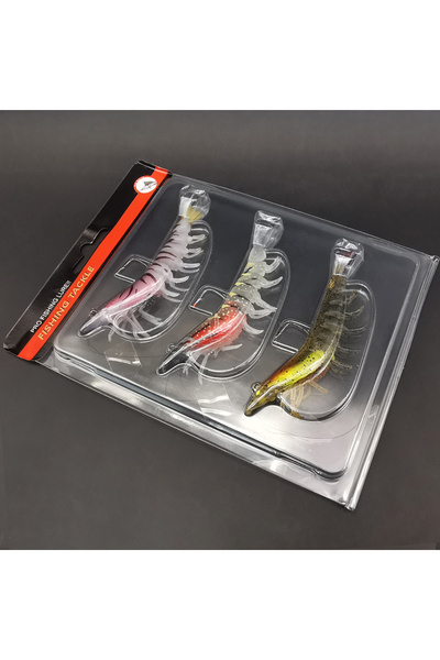 Choice1 539-3 قطع مزيج الألوان ANFS 1 قطعة/3 قطع طُعم صيد الروبيان الناعم الم...